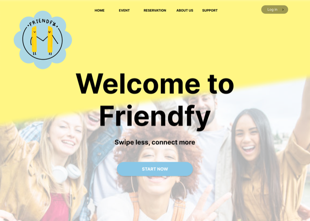 Friendfy web application design preview